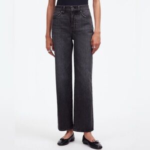 MADEWELL The Perfect Vintage High Rise Wide Leg Crop Size 26 Gray/Black Jeans